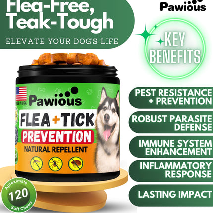 Flea and Tick Prevention for Dogs Chewables   Natural Dog Flea and