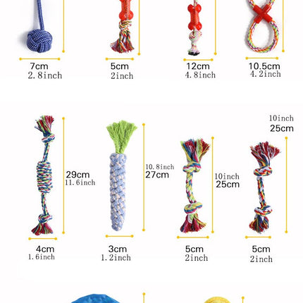 Fast Shipping 10 pcs Assorted Braided Cotton Rope dog Chew toys