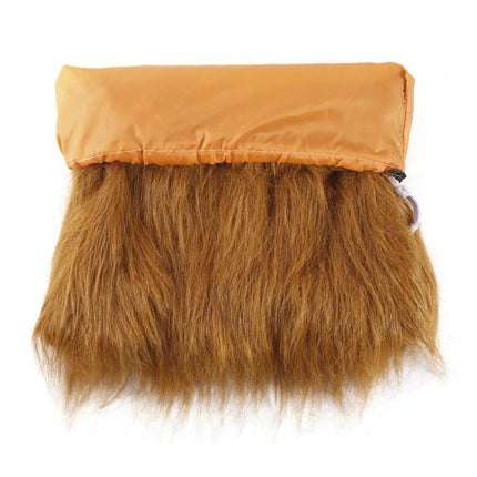 Lion Mane Wig for Dogs – Funny Halloween Pet Costume with Ears (One Size, Light Brown)